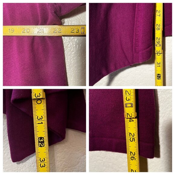 Rafaella Womens M Cardigan Sweater Drape Front Burgundy Career Comfortable Y2K - Picture 11 of 16